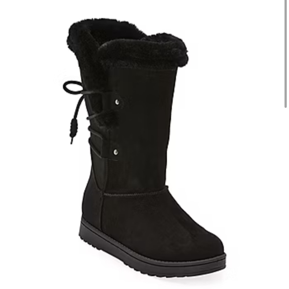 Arizona Jean Co Womens Shawner Flat‎ Heel Winter Boots. Size 9. Color: Black
